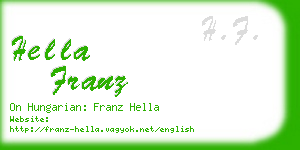 hella franz business card